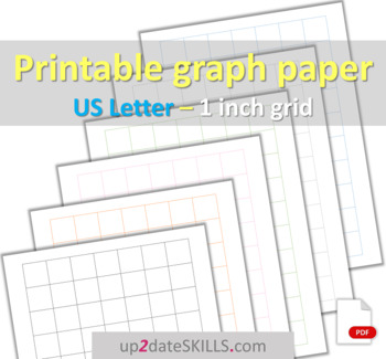 1 inch grid graph paper 7x10 squares per page letter size or happy planner big