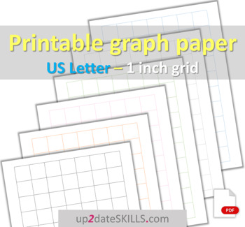 Preview of 1 inch grid graph paper 7x10 squares per page Letter-size or Happy Planner Big