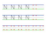 OT 1" tracing/copying: Letter N (visual dot cues)