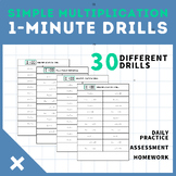 1 Minute Multiplication Drills - 30 Printable 1-10 Times T