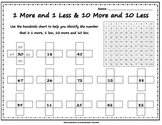 1 more 1 less 10 more 10 less & Number Grid Puzzle