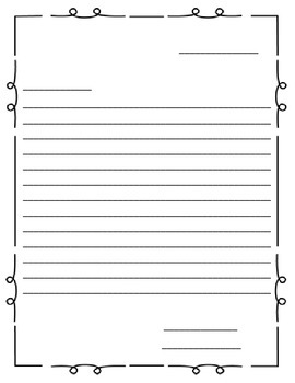 Preview of 1 or 2 Page Letter Writing Template