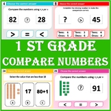 1 st grade comparing numbers within 100, digital math game