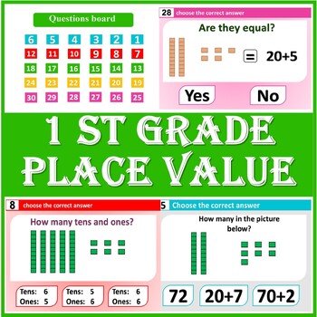 Preview of 1 st grade place values (tens and ones), digital math game