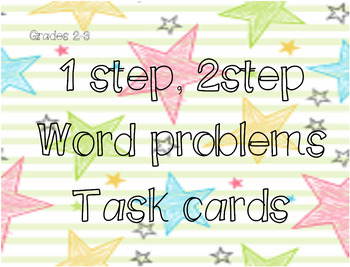 Preview of 1 step, 2 step word problem task cards