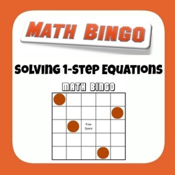 Preview of 1-step Equation Bingo Game - All 4 Operations, Whole Numbers Only