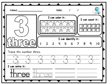 1 to 10 Number Formation Practice pages by Sue H | TpT