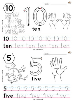 1 to 10 tracing worksheets by Koodlesch | Teachers Pay Teachers