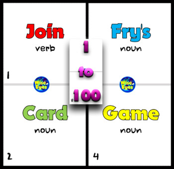 Preview of 1 to 100 Fry's/Sight Words ~ Card Game ~ 50 Cards + 10 + Board