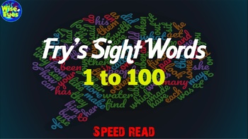 Preview of 1 to 100 Fry's Sight Words - Speed Read PPT