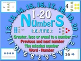 1 to 20 Numbers: Identifies, counts up-down, missing & com