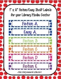1" x 6" Fiction and Easy Polka Dot Shelf Labels