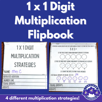 Preview of 1 x 1 Digit Multiplication Strategies Flipbook | Interactive Notes