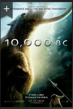 Preview of 10,000 B.C., a movie of early humans - interactive worksheet