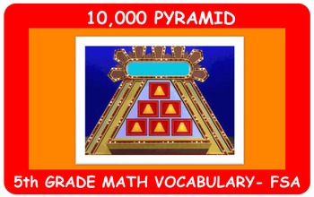 Preview of 10,000 Pyramid 5th Grade Math Vocabulary Game-FSA