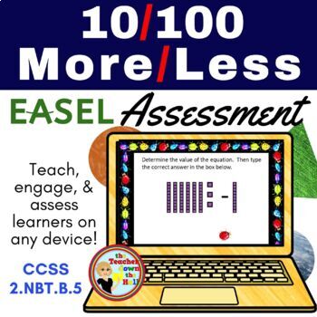 Preview of 10 / 100 More/Less Easel Assessment - Digital Addition Subtraction Activity