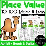 10 & 100 More & Less Place Value Activities w/ 3 Digit Num