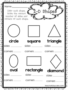 10 2 d and 3 d shapes worksheets preschool 1st grade math worksheets
