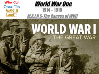 Preview of 10.5-Causes of WWI----M.A.I.N.S Vocabulary Style Lecture