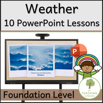 Preview of Weather Unit - 10 Weather PowerPoint Lessons for Kindergarten