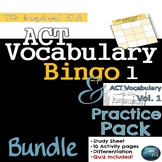 10 ACT Prep Vocabulary - Bingo Game & Vol. 1 Practice Acti