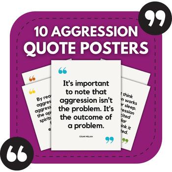 Preview of 10 Aggression Bulletin Board Posters | Middle & High School Classroom Decor