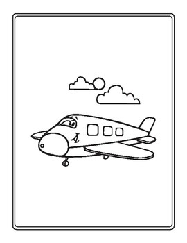 Travel and airplane coloring pages by Fact10s