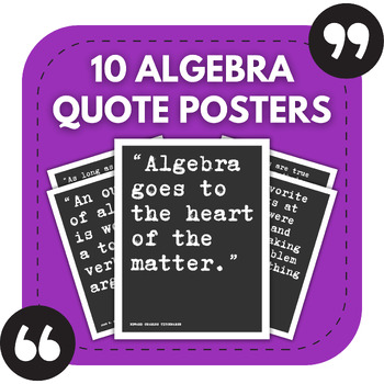 Preview of 10 Algebra Bulletin Board Posters | Math Classroom Decor Pack