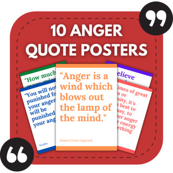 Preview of 10 Anger Posters | Calm Classroom Decor | Emotion Posters | SEL Bulletin Boards