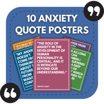 Preview of 10 Anxiety Posters | Mental Health Awareness | Therapy Room Decor