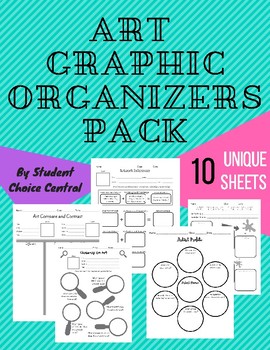 Preview of 10 Art Graphic Organizers Pack - DollarSale