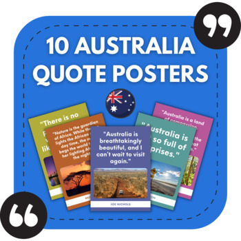 Preview of 10 Australia Posters | Uplifting Travel Bulletin Boards | Australia Decor