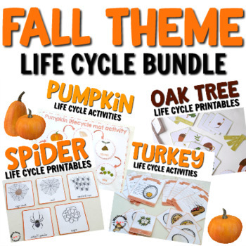 Preview of Awesome Fall Life Cycle Bundle for Montessori Activities or Science Centers