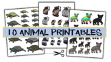 10 BACKYARD ANIMAL PRINTABLE CUT-OUTS: Original art, color