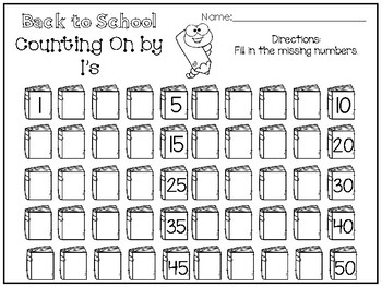 10 Back to School Counting On Worksheets. Preschool-1st ...