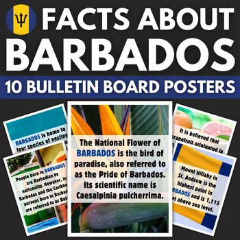 Preview of 10 Barbados Facts Bulletin Board Posters | Caribbean Travel Classroom Decor