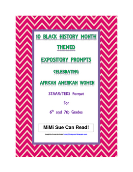 Preview of 10 Black History Month (Female) Expository Writing Prompts STAAR 6th 7th Grades