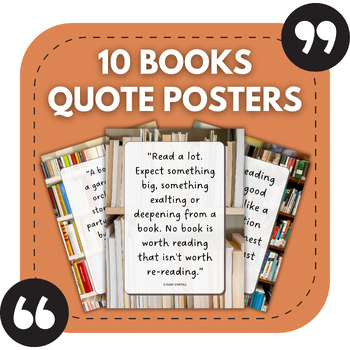 Preview of 10 Books Bulletin Board Posters | Library & ELA Classroom Decor