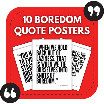 Preview of 10 Boredom Bulletin Board Posters | Middle & High School Classroom Decor