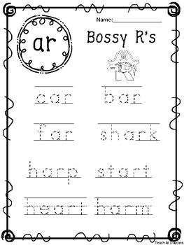 r grade 1 worksheets bossy Bossy 1st Grade ELA R 10 Worksheets. Kindergarten Tracing