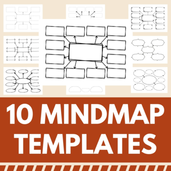 Preview of 10 Brainstorm Templates | Mindmap Sheets for Ideas and Creative Thinking