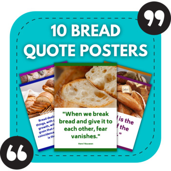 Preview of 10 Bread Posters | Quote Posters for Cooking & Food Themed Bulletin Boards