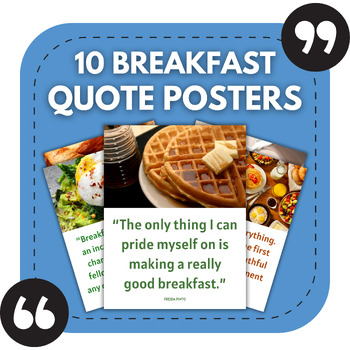 Preview of 10 Breakfast Bulletin Board Posters | Middle & High School Classroom Decor