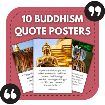 Preview of 10 Buddhism Posters | Quote Posters for Religious Studies Bulletin Boards