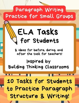 Preview of 10 Building Thinking Classrooms ELA CER Paragraph Writing Tasks for Small Groups