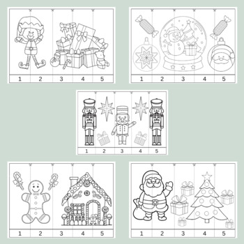 10 CHRISTMAS NUMBER PUZZLES! ( 1-5) by iTEACH By Fi | TPT