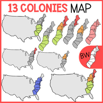Preview of 13 COLONIES CLIP ART