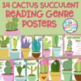 14 Cactus Succulent Themed Reading Genre Posters