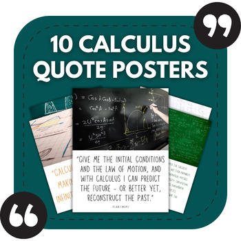Preview of 10 Calculus Bulletin Board Posters | Math Classroom Decor Pack