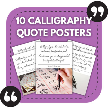 Preview of 10 Calligraphy Posters | Arts & Crafts Classroom Decor